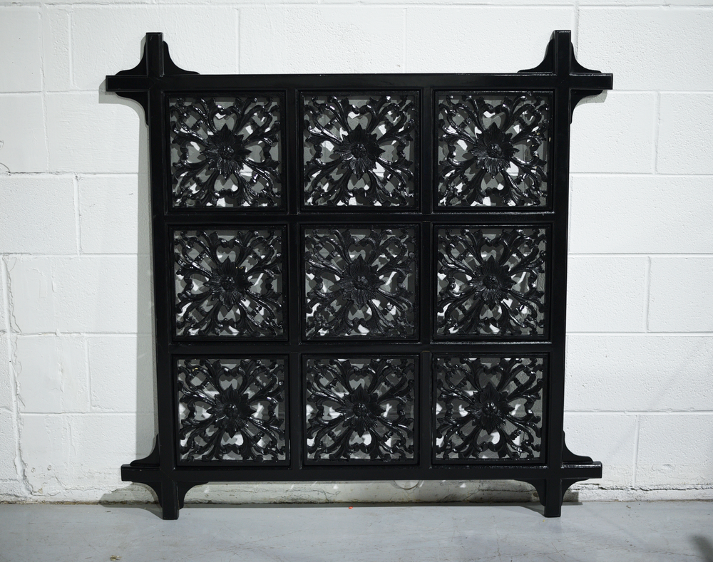 Contemporary Chinoiserie Wall Panel Wall Art in Black