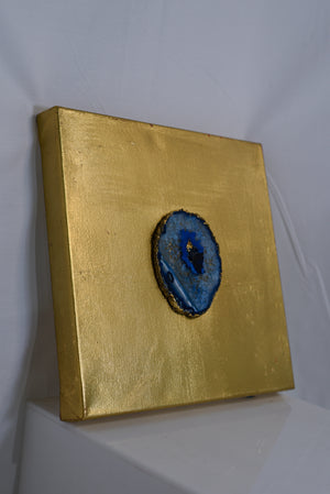 Crusted Geode on Gold Leafed Canvas Art in a Variety of Colors