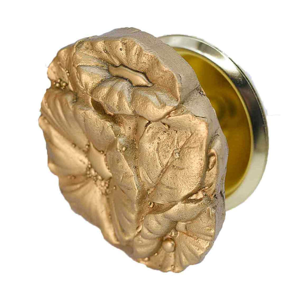 Metallic Petunia Handcrafted Flower Drawer Knob Made to Order by Firebird Furniture