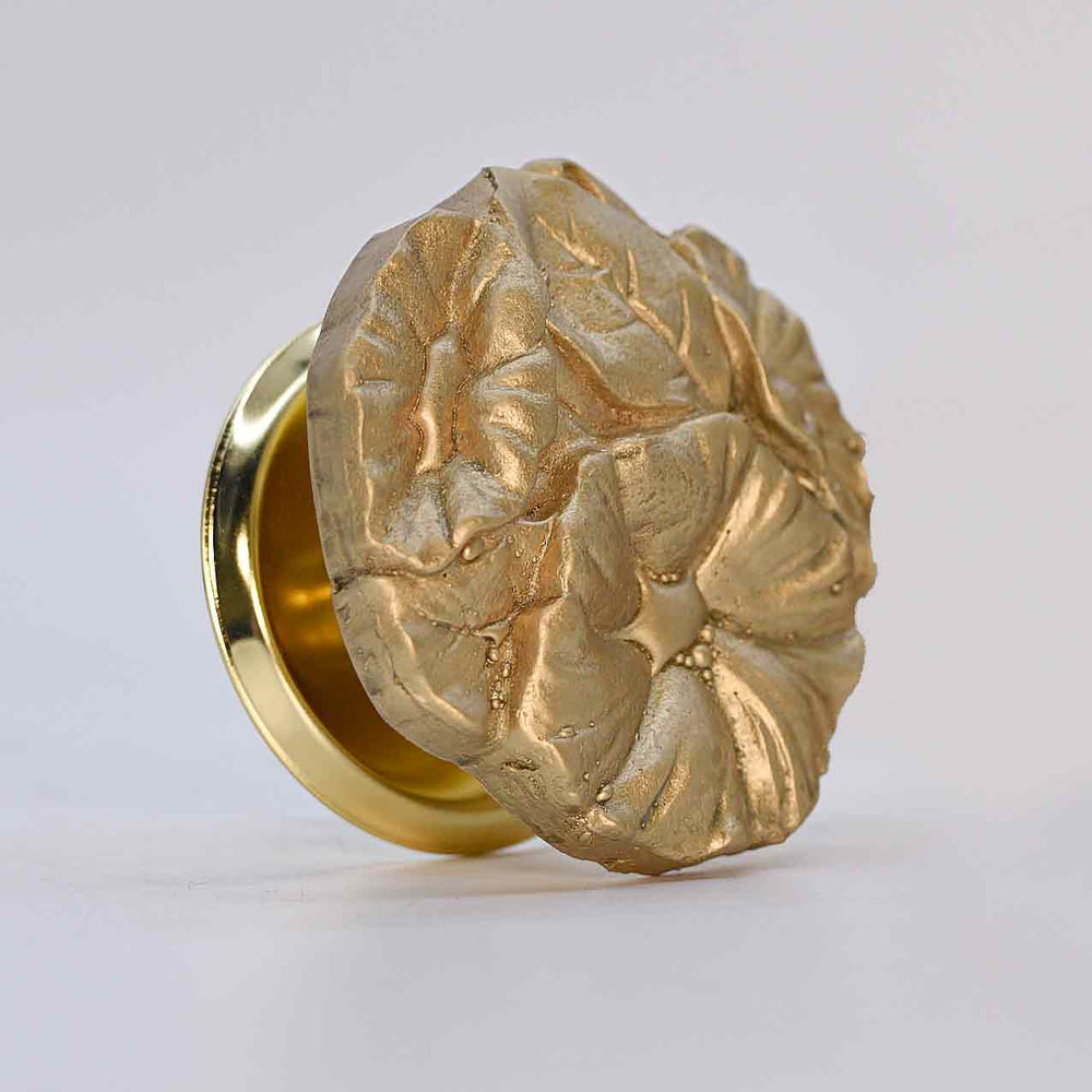 Metallic Petunia Handcrafted Flower Drawer Knob Made to Order by Firebird Furniture