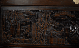 Early 20th Century Chinoiserie Carved Camphor Wood Batchelor's Chest