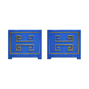 1940s Hollywood Regency Kittinger Greek Key Chests Newly Lacquered - a Pair