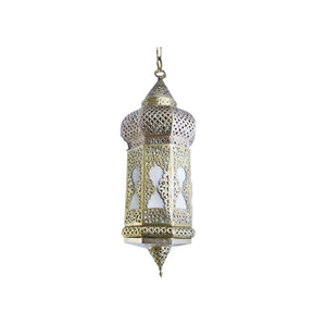 Mid 20th Century Pierced Brass Moroccan Hanging Lantern