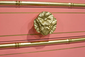 Metallic Petunia Handcrafted Flower Drawer Knob Made to Order by Firebird Furniture