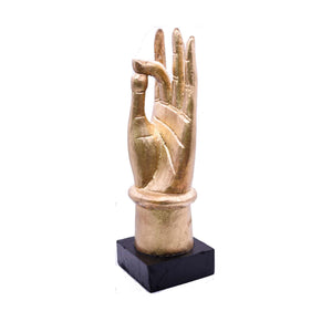 Vintage Gilted Wood Block  Karana Mudra Hand Gesture Buddha Yoga - Large