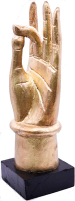 Vintage Gilted Wood Block  Karana Mudra Hand Gesture Buddha Yoga - Large