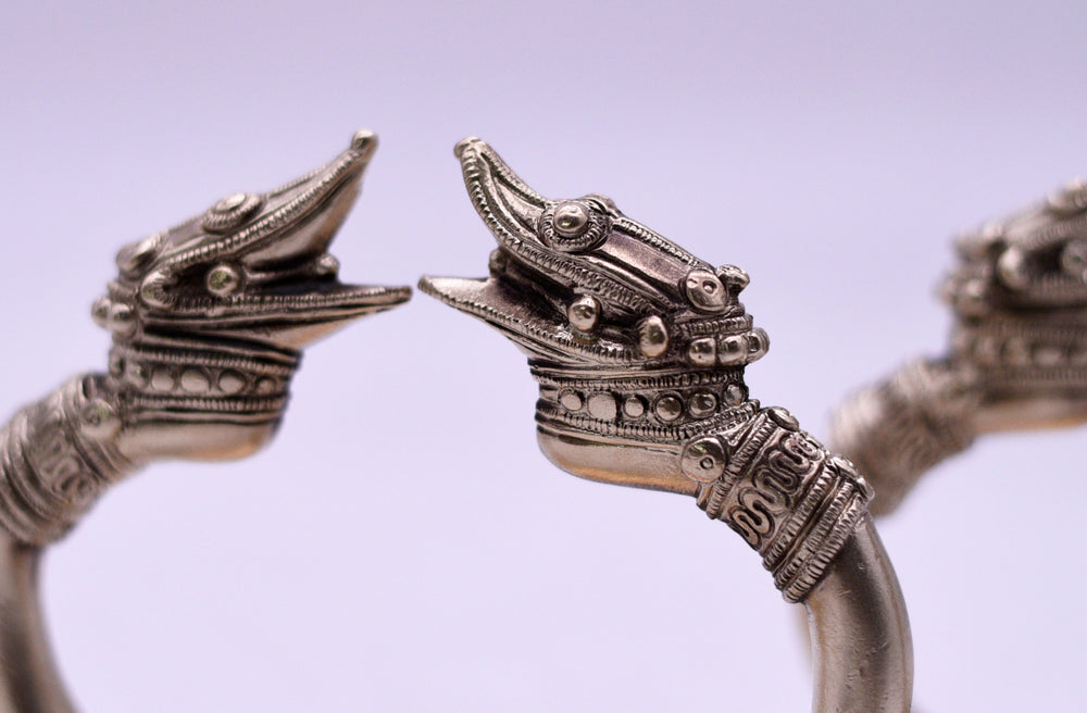 Vintage Chinoiserie Brass Dragon Towel Holders - A Pair