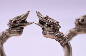 Vintage Chinoiserie Brass Dragon Towel Holders - A Pair