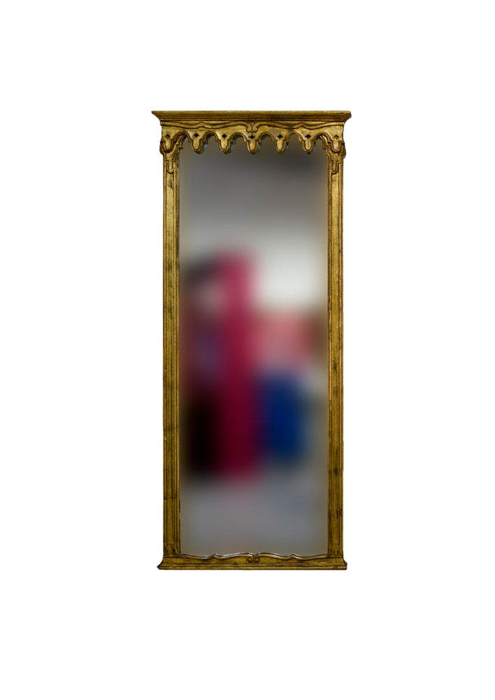 Vintage Circus Tent Style Gilt Wall Mirror by La Barge MI