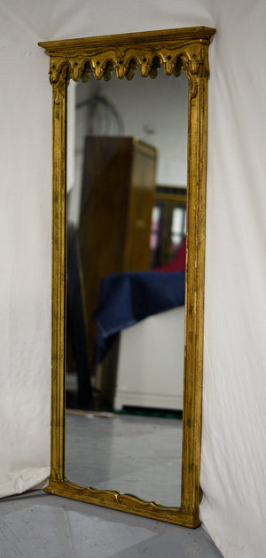 Vintage Circus Tent Style Gilt Wall Mirror by La Barge MI