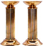 Products Vintage Classical Pillar Candle Holders in Brass - A Pair