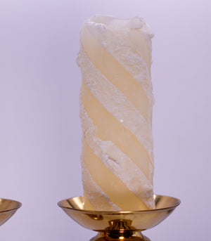 Products Vintage Classical Pillar Candle Holders in Brass - A Pair