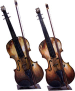 Products Vintage Decorative Ornamental Metal Sculpture Violin with bow - A Pair