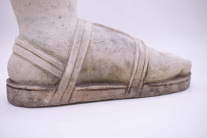 Vintage Decorative White Marble Sandal Foot Sculpture