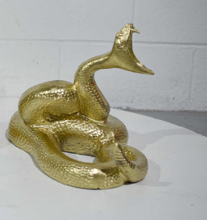 Products Vintage Gilded Coiled Cast Metal Rattlesnake Statue