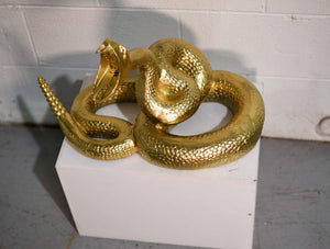 Products Vintage Gilded Coiled Cast Metal Rattlesnake Statue