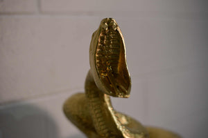 Products Vintage Gilded Coiled Cast Metal Rattlesnake Statue