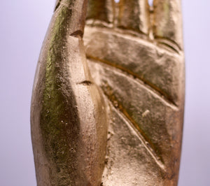 Vintage Gilted Wood Block  Karana Mudra Hand Gesture Buddha Yoga - Large