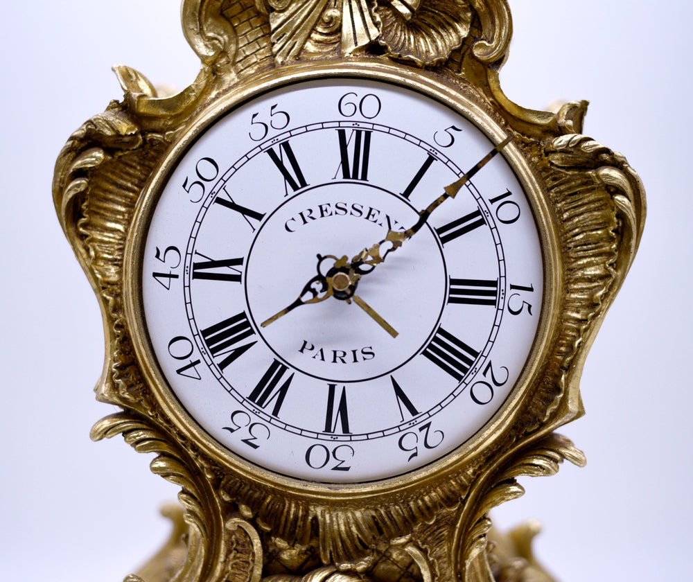 Vintage Louis XIV French Cherub Globe Rococo Mantel Clock - A Reproduction