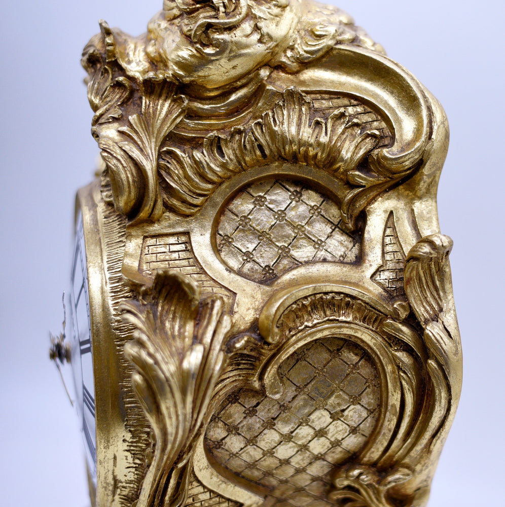 Vintage Louis XIV French Cherub Globe Rococo Mantel Clock - A Reproduction
