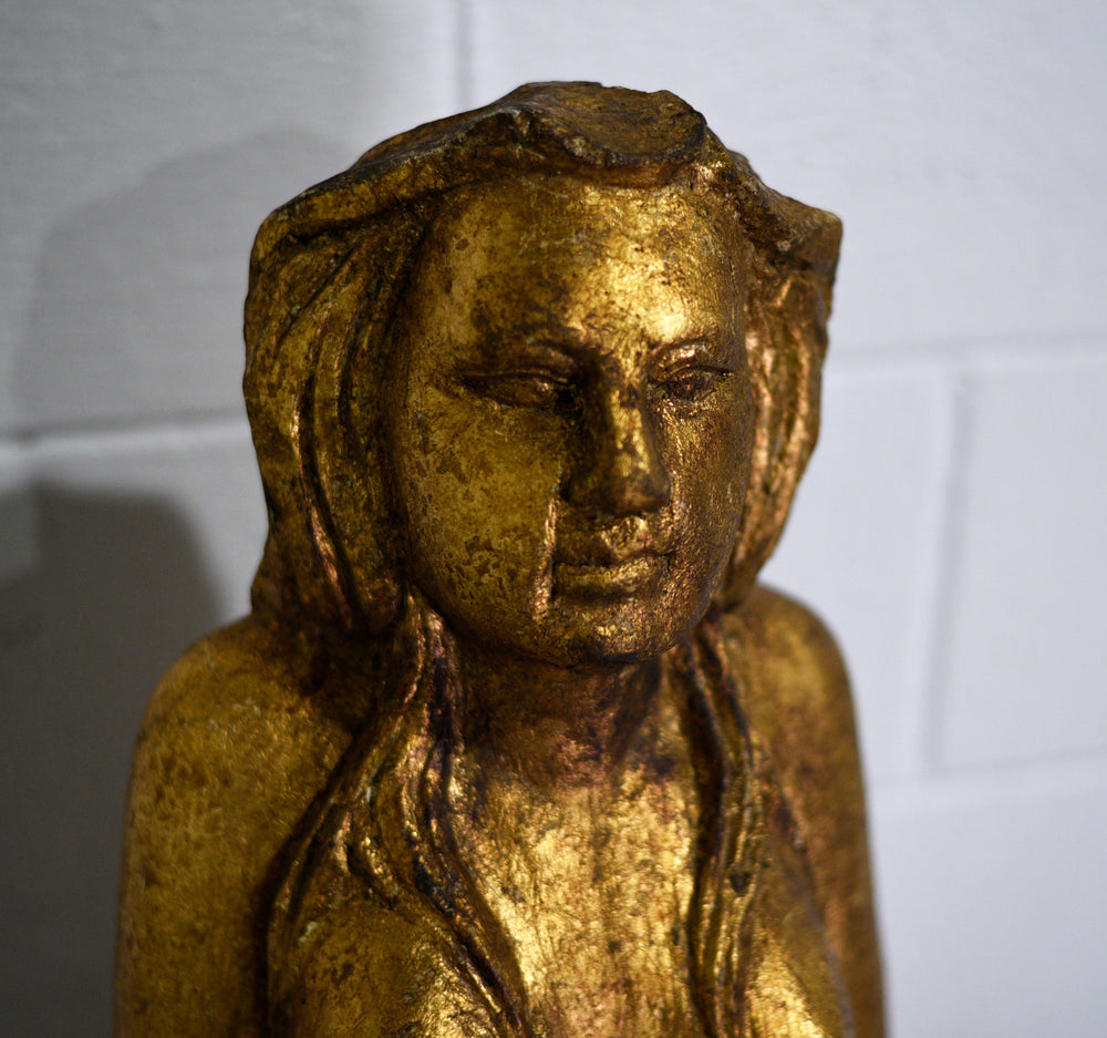 Vintage Maidenhead Carved Wooden Bust Bow Of The Ship Mermaid