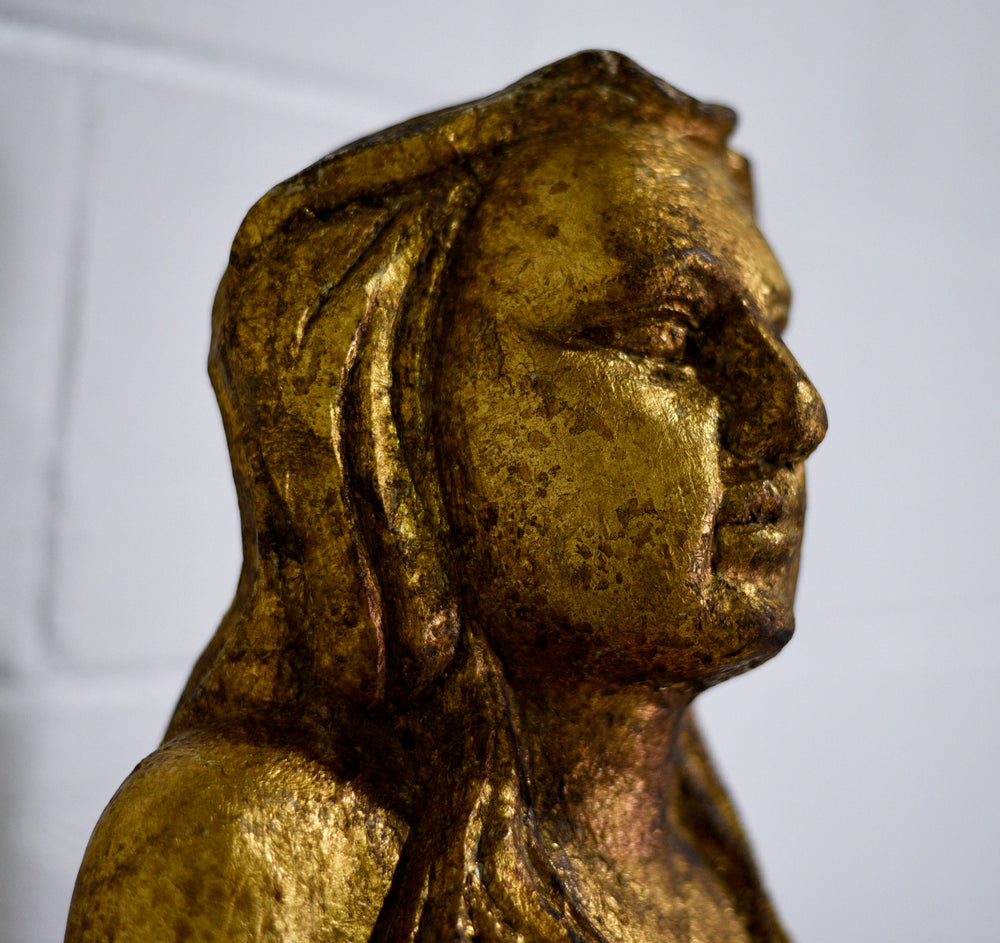 Vintage Maidenhead Carved Wooden Bust Bow Of The Ship Mermaid