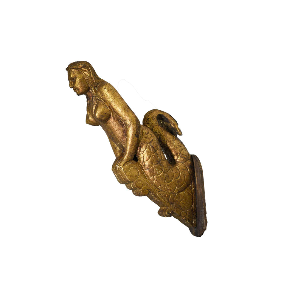 Vintage Maidenhead Carved Wooden Bust Bow Of The Ship Mermaid