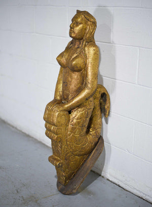 Vintage Maidenhead Carved Wooden Bust Bow Of The Ship Mermaid