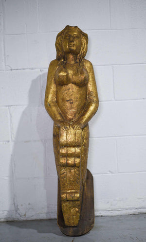 Vintage Maidenhead Carved Wooden Bust Bow Of The Ship Mermaid