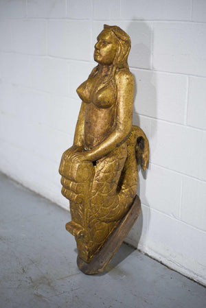 Vintage Maidenhead Carved Wooden Bust Bow Of The Ship Mermaid