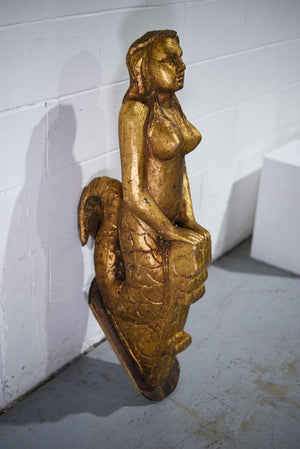 Vintage Maidenhead Carved Wooden Bust Bow Of The Ship Mermaid