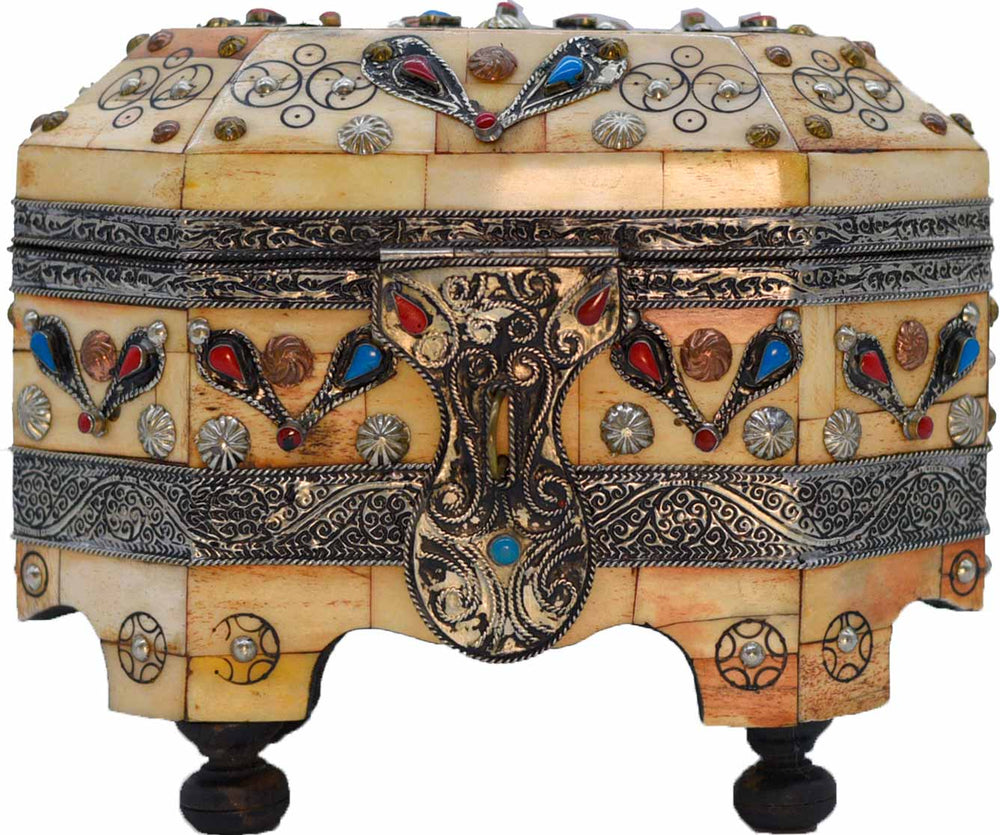 Three Drawer Mosaic Jewelry Box - Designer Jewelry Organizer-Mosaic Jewelry  Box