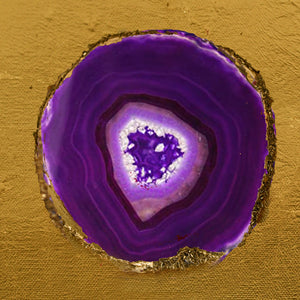 Crusted Geode on Gold Leafed Canvas Art in a Variety of Colors