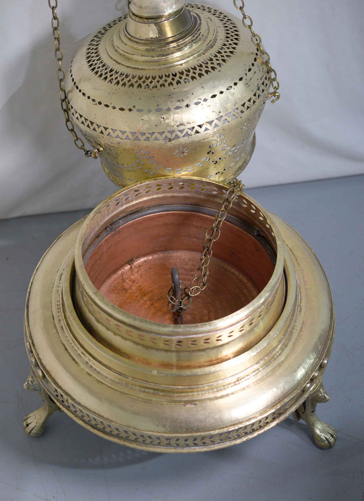 Antique Moorish Botafumeiro Reliquary Thurible Censer in Pierced Brass –  Firebird Furniture