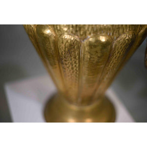 Vintage Classical Hammered Brass Amphora Vase 22 Inches