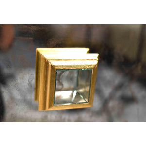 Worlds Away Art Deco Winslow Gold Antiqued Mirror 2 Door Cabinet